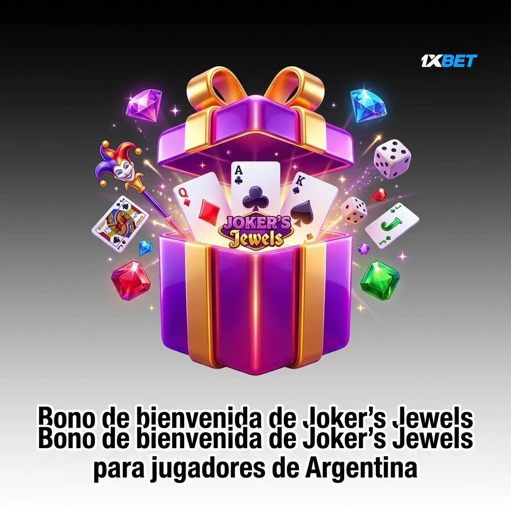 Banner de bono de bienvenida 200% hasta 2.000.000 ARS para jugar Joker's Jewels online en casino Argentina