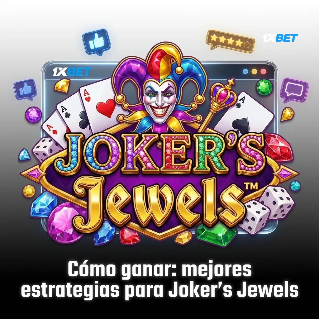 Ilustración de tragamonedas Joker's Jewels con consejos de gestión de banca y apuestas en texto en español