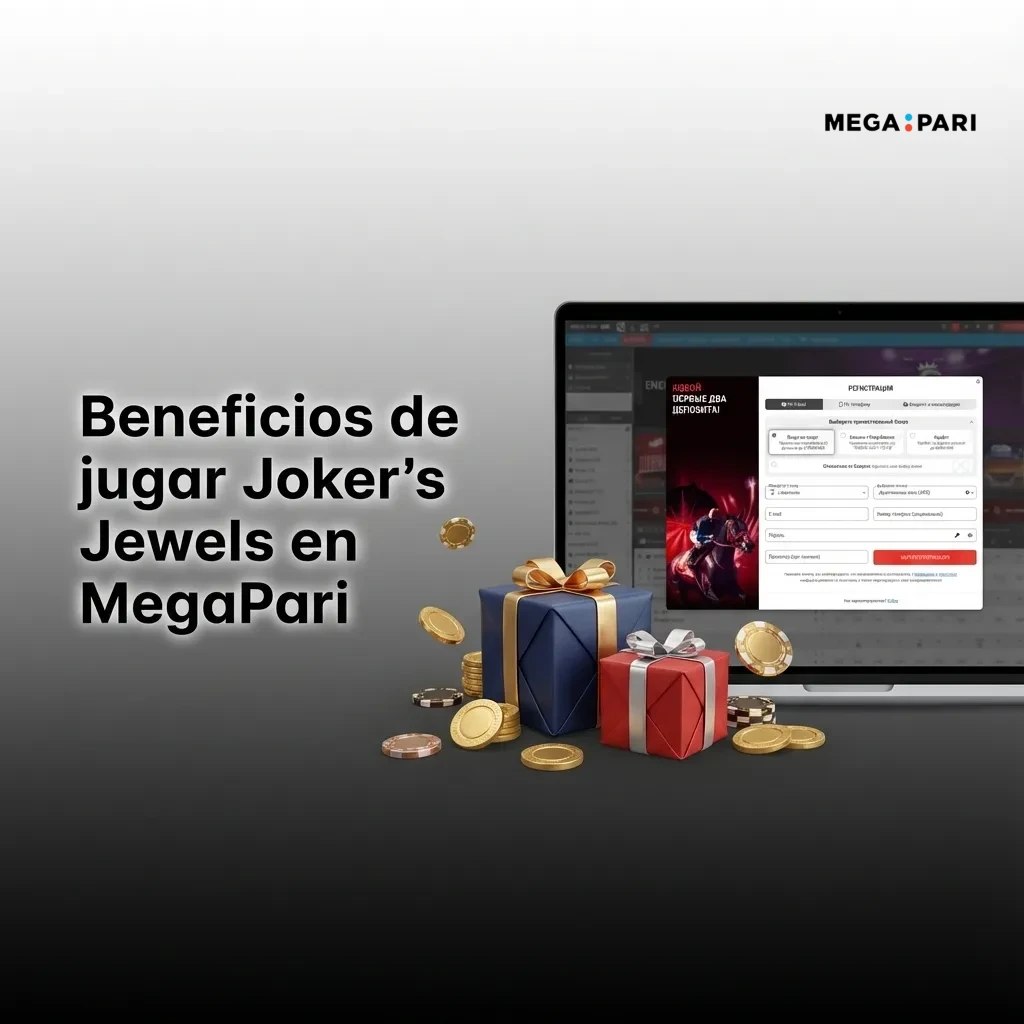 Banner de Joker's Jewels en MegaPari con lista de beneficios y bonos en pesos argentinos para jugadores locales
