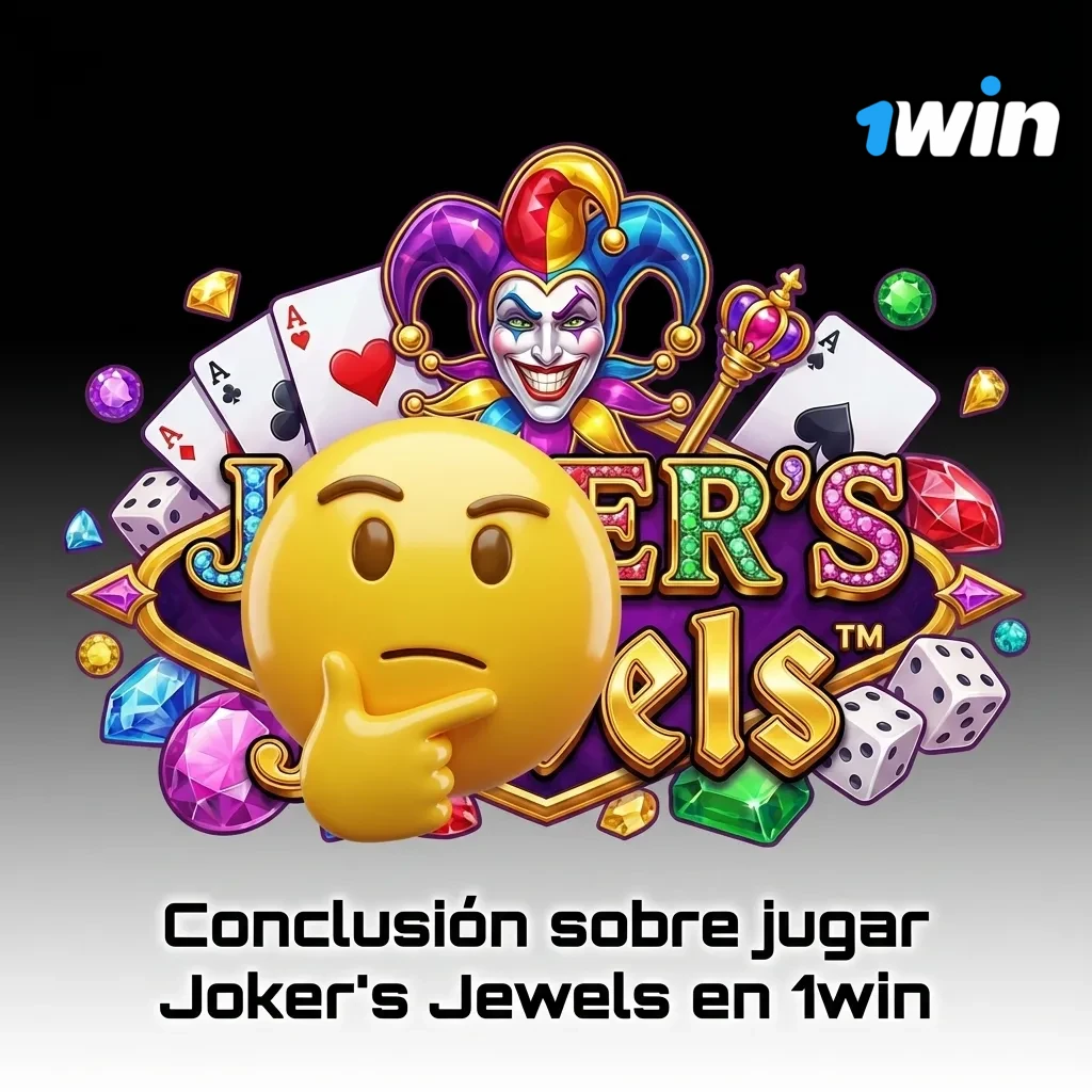 Pantalla de la slot Joker’s Jewels en 1win en un móvil, destacando giros rápidos y entorno de casino moderno