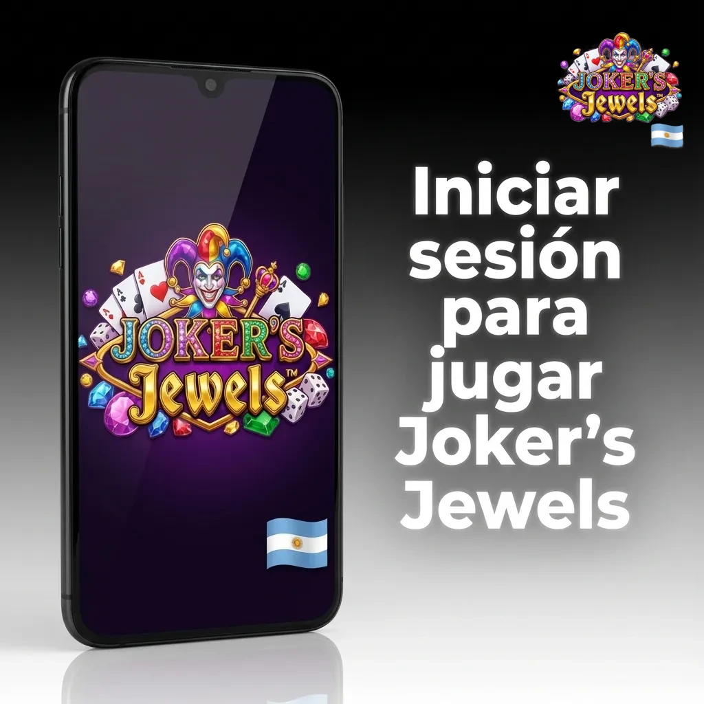 Pantalla de login de casino en línea con campos de correo, contraseña y acceso al juego Joker’s Jewels