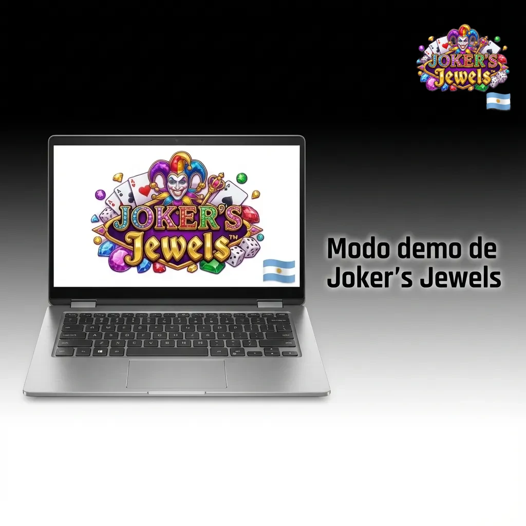 Pantalla del modo demo de la slot Joker's Jewels mostrando carretes coloridos y fichas virtuales sin dinero real