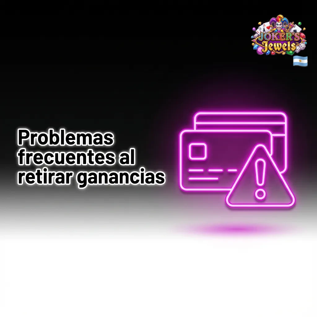 Ilustración sobre problemas comunes al retirar ganancias de Joker’s Jewels en Argentina y consejos para evitarlos