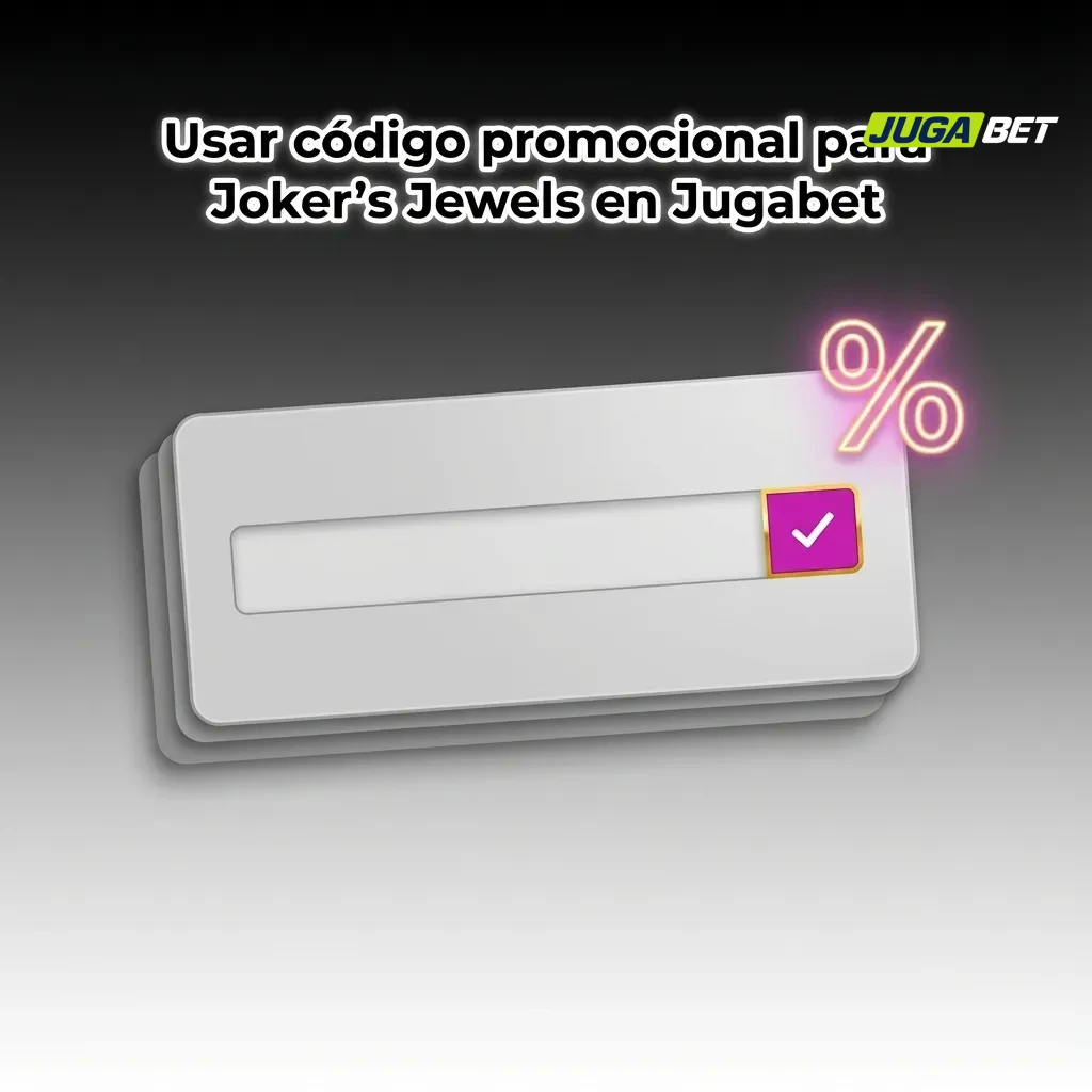 Pantalla de Jugabet mostrando campo para ingresar código promocional “JOKERAR” para bono extra en Joker’s Jewels